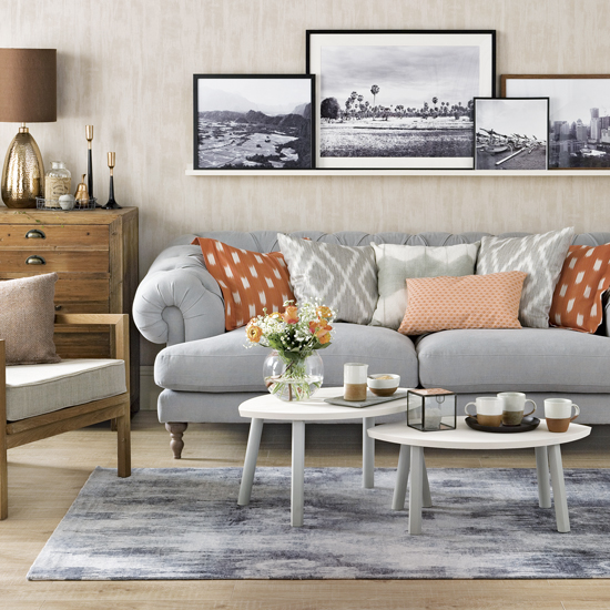 living room with wooden vanity and wooden flooring