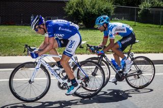 Ben Day and Janier Acevedo set the pace in the peloton on stage 7 of the USA Pro Challenge