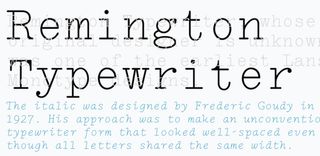 Sample text in Remington, one of the best typewriter fonts