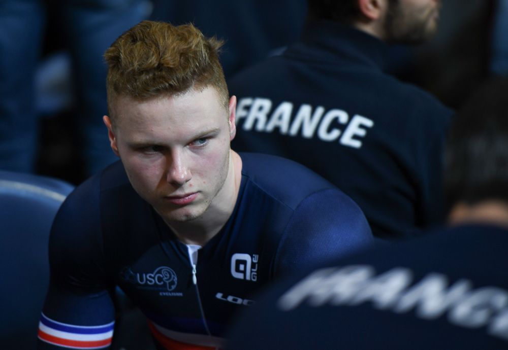 France's Sebastien Vigier awaits to take part in the Men's Sprint Qualifying at the UCI Track Cycling World Championships