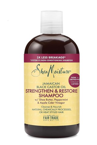 SheaMoisture Strengthen and Restore Shampoo 100% Pure Jamaican Black Castor Oil for Damaged Hair To Cleanse and Nourish Hair 13 oz