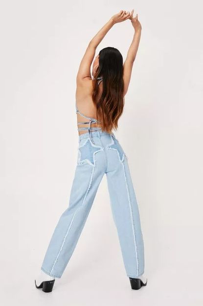 Nasty Gal's Petite Star Design High Waisted Jeans