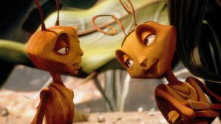 Z talks to a fellow ant in DreamWorks' Antz movie