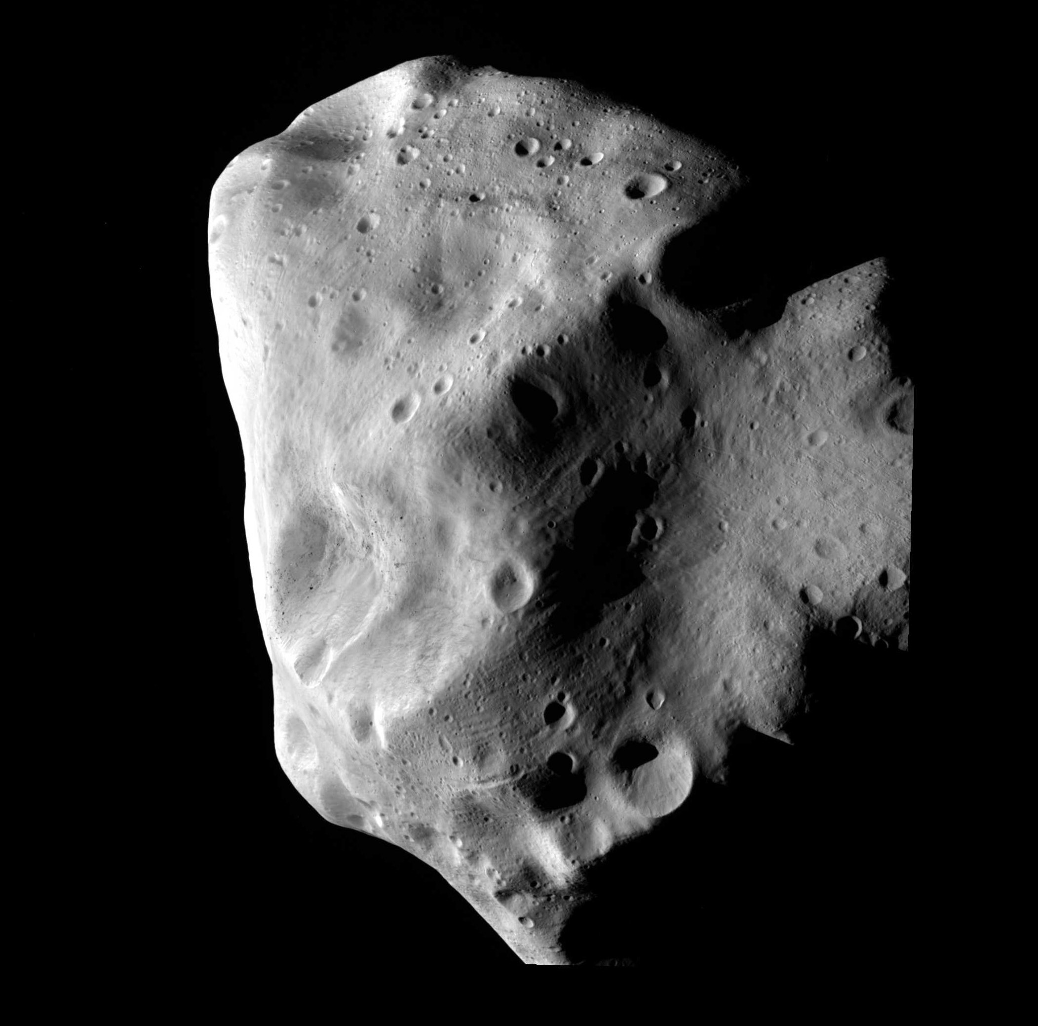 De asteroïde Lutetia, een van de asteroïden Gaia astrometrie is gebruikt om te onderzoeken, zoals gezien door de Rosetta-missie.
