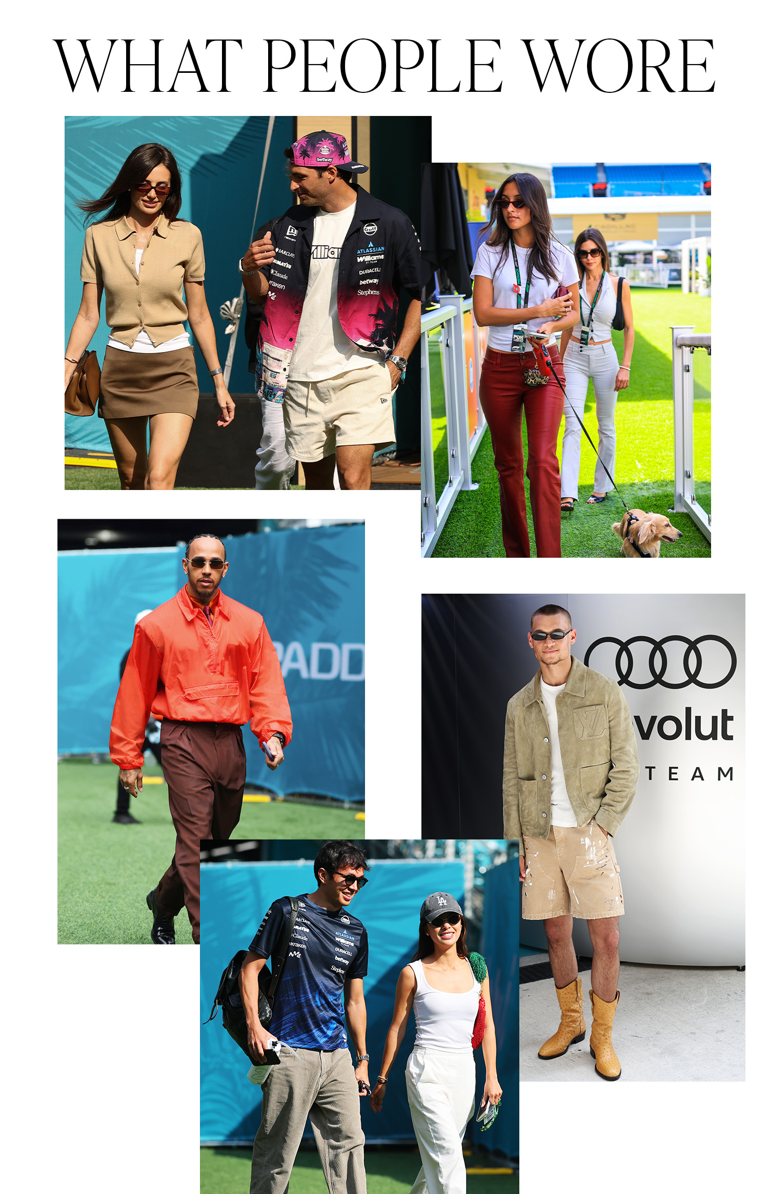 A slide with the title, "What People Wore" featuring images from the 2026 Miami Grand Prix weekend.