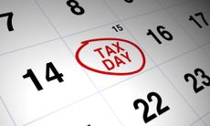 calendar showing April 15 as Tax Day