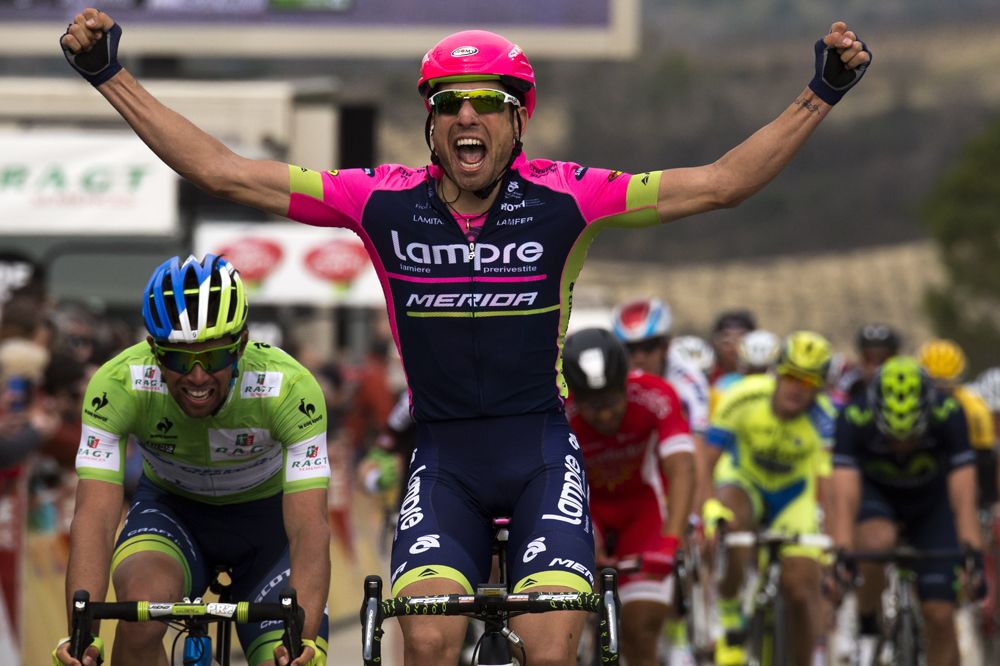 Davide Cimolai (Lampre-Merida) takes stage 5 of Paris-Nice