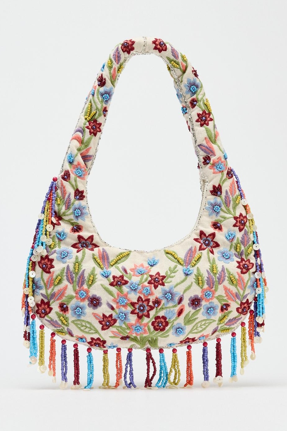 Zara, Oval Bag With Floral Embroidery