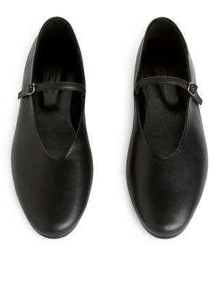 Leather Mary Jane Flats - Black - Arket Gb