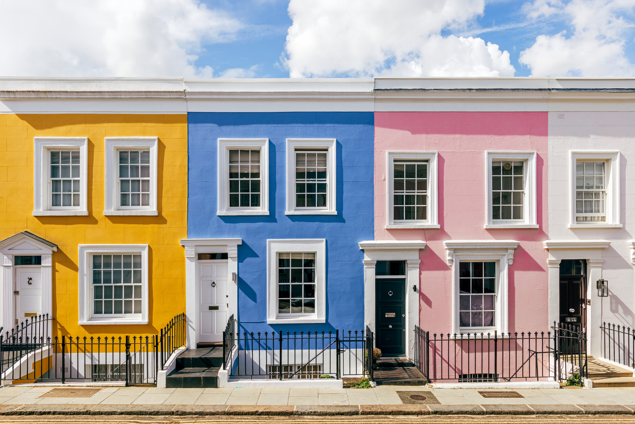 Row of houses in Notting Hill, London