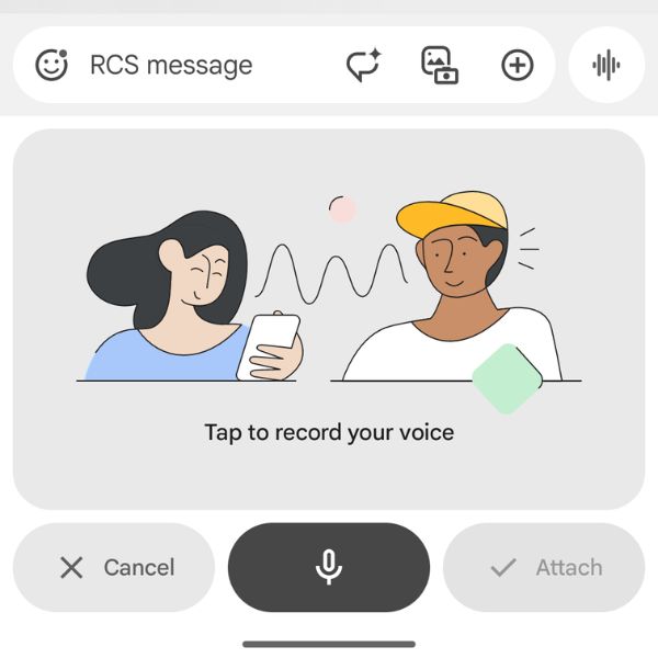 Google Messages audio recorder new interface