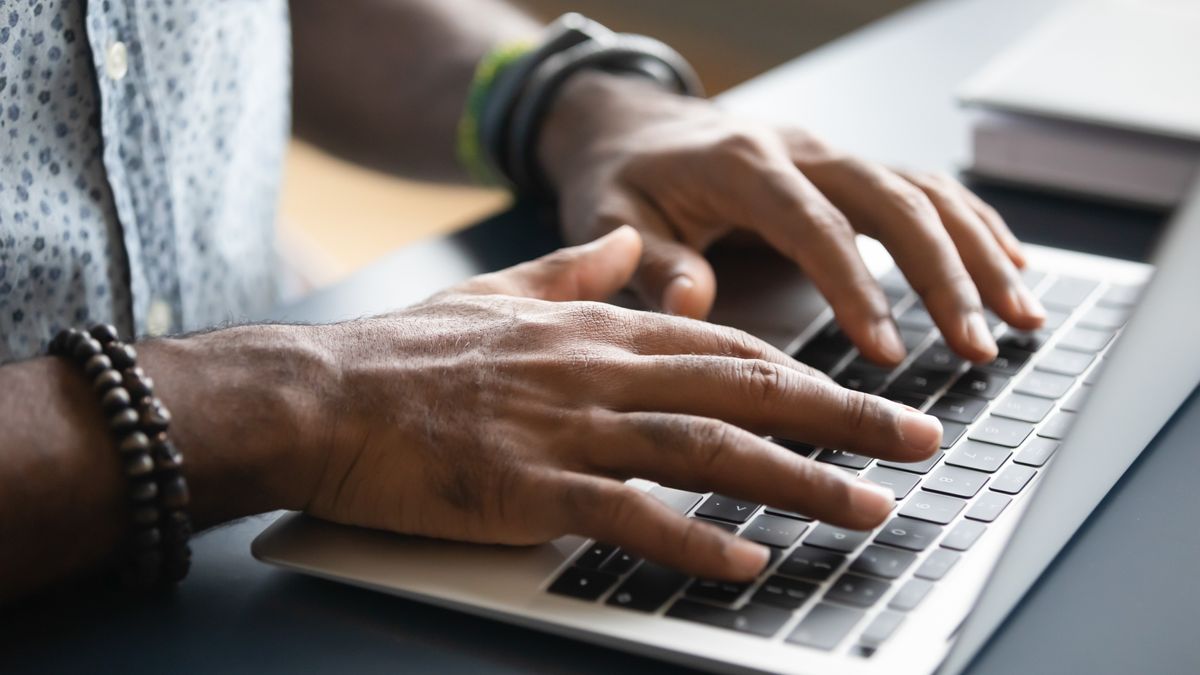 Man using laptop