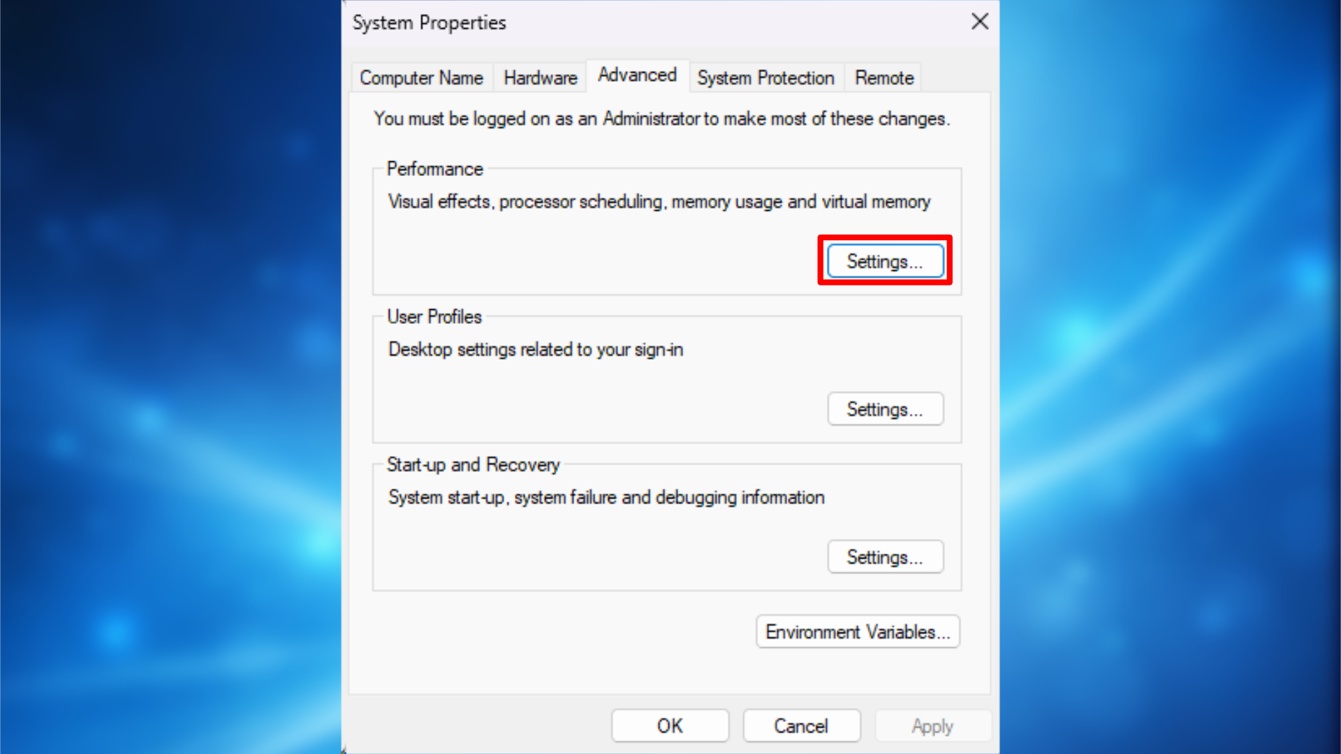Windows 11 settings 