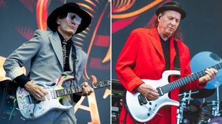 Steve Vai and Adrian Belew performing with Beat 