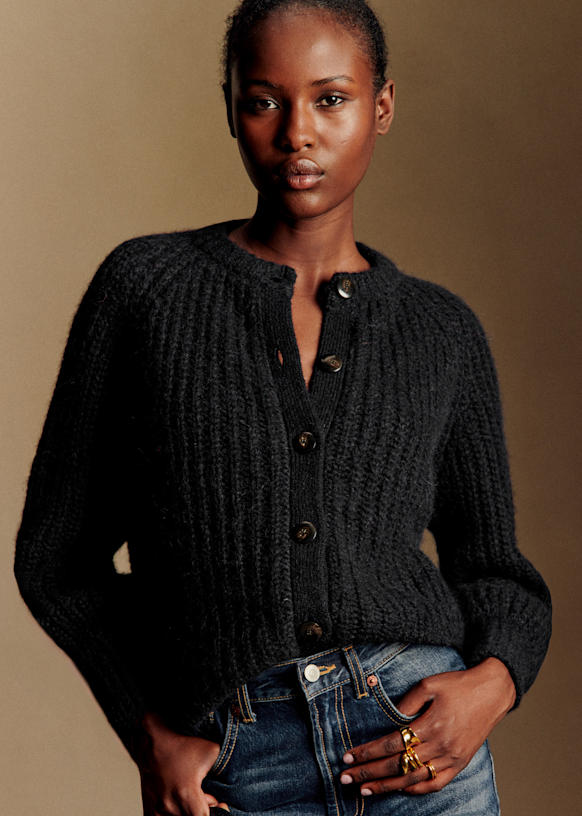 Emile Cardigan - Black - Alpaca - S&amp;eacute;zane