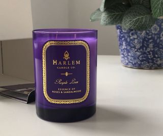 Harlem Candle Co Purple Love unboxed