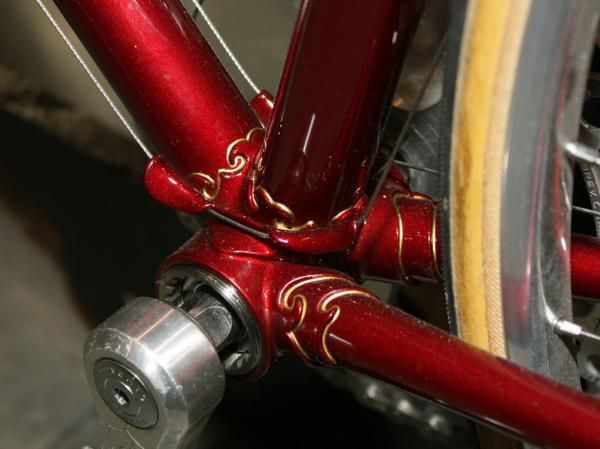Check out the double-layer lugs on the chain stays of this Bilenky bicycle.