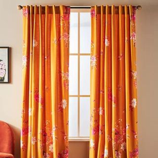 Bright orange curtains from Anthropologie