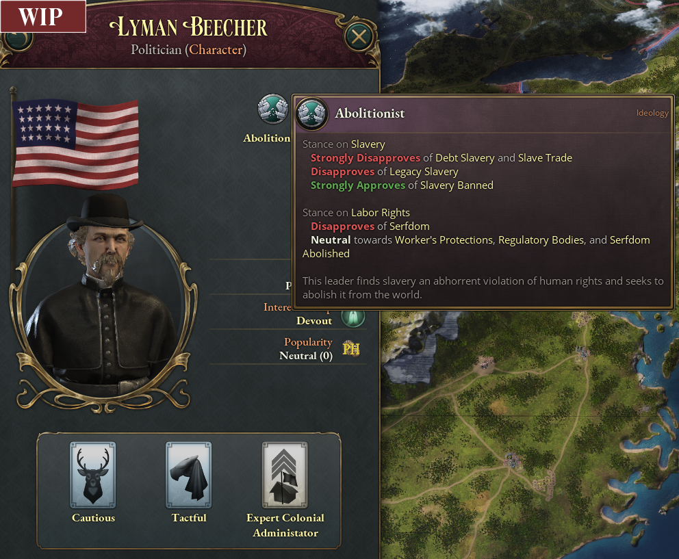 An in-development image of video game victoria 3 relating to the slavery system.