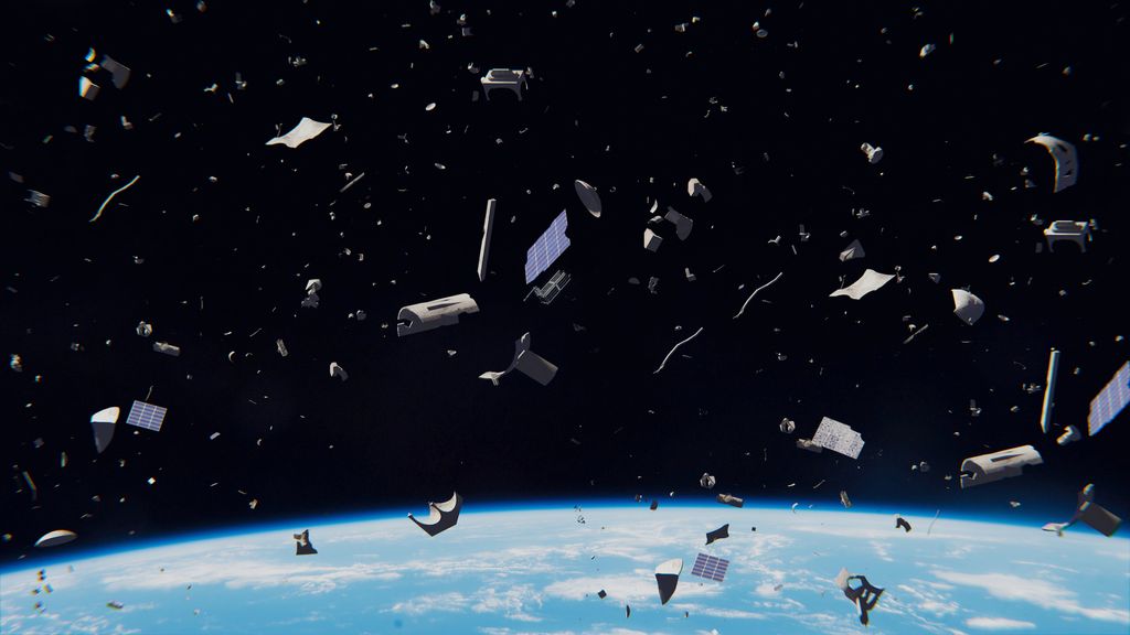How do tiny pieces of space junk cause incredible damage?