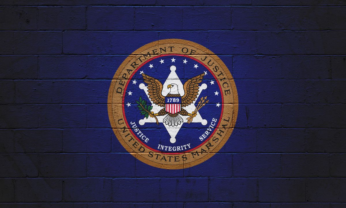 US Marshal Flag painted on a wall