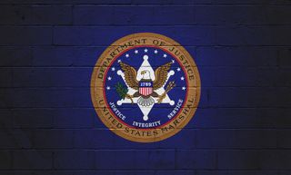 US Marshal Flag painted on a wall