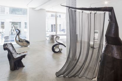 Installation view of Ron Arad’s solo show ‘Fishes and Crows’ at Friedman Benda New York.