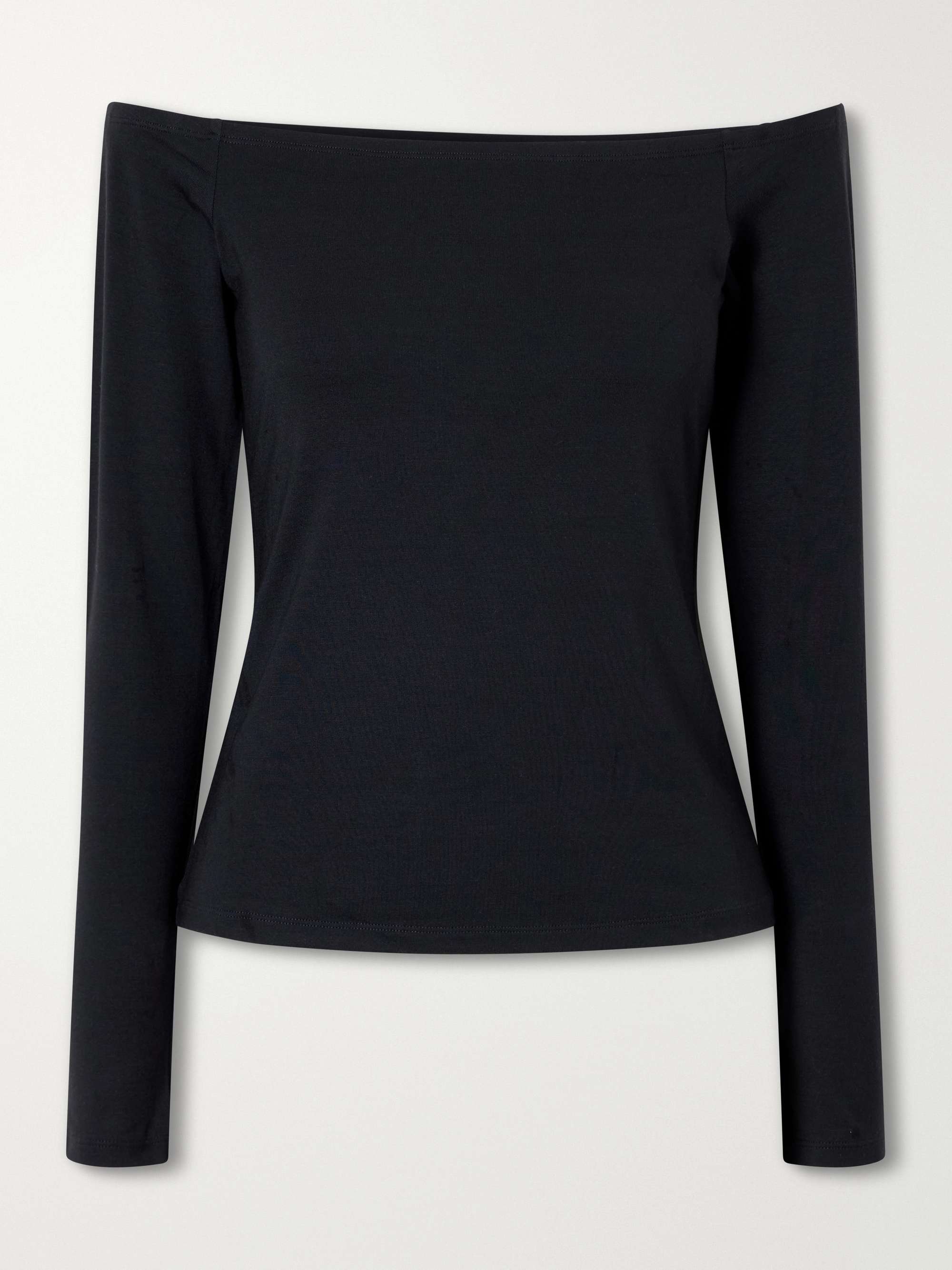 Smooth Layers Off-The-Shoulder Top - Obsidian