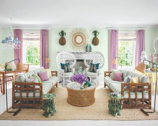 Pastel colored living room