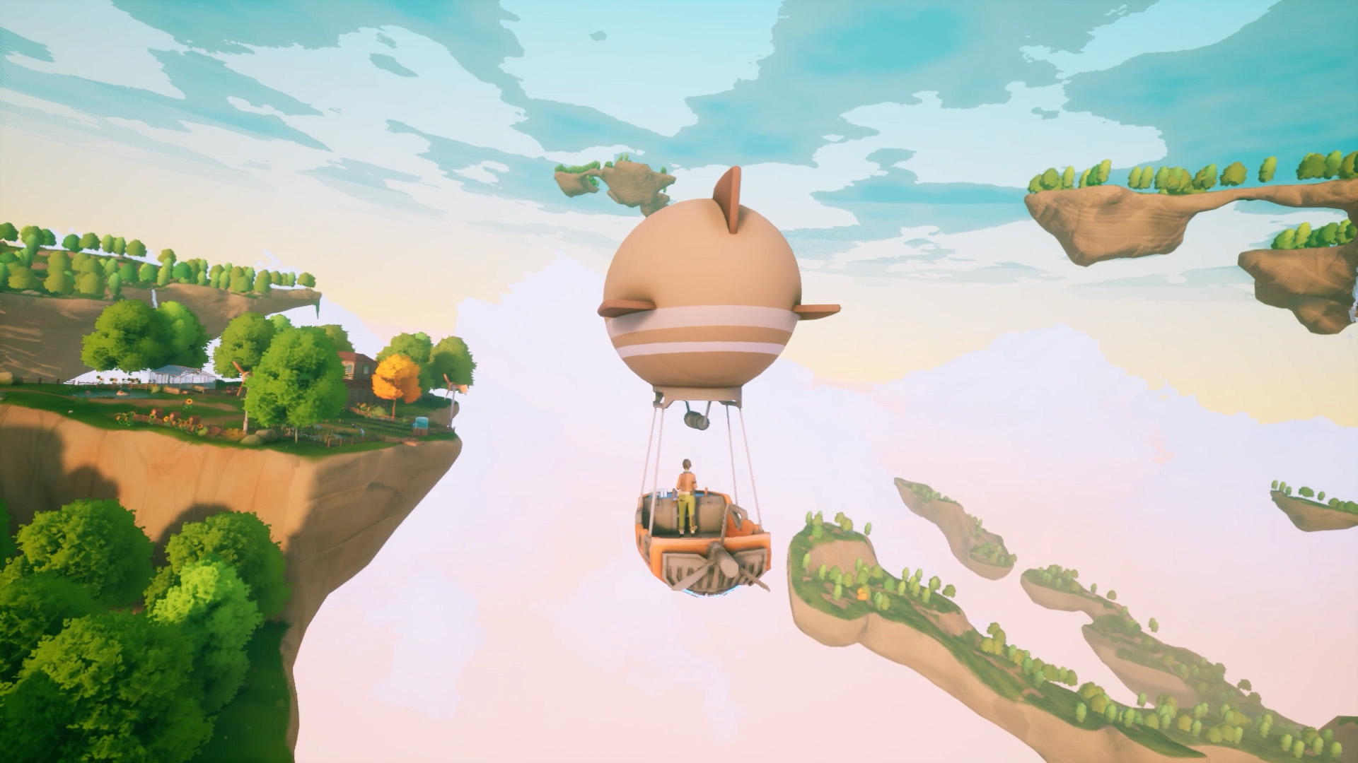 Solarpunk is a co-op ‘cozy survival game’ set in a world of airships and floating islands