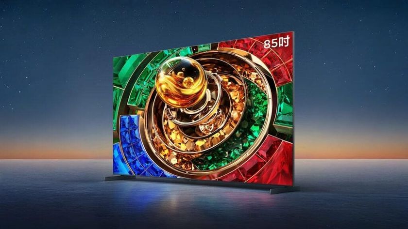 A render of the TCL Q10M Ultra TV on a computer generated landscape