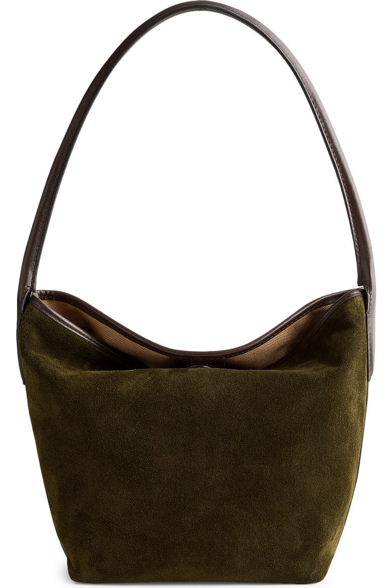 The Port Suede Lid Shoulder Bag