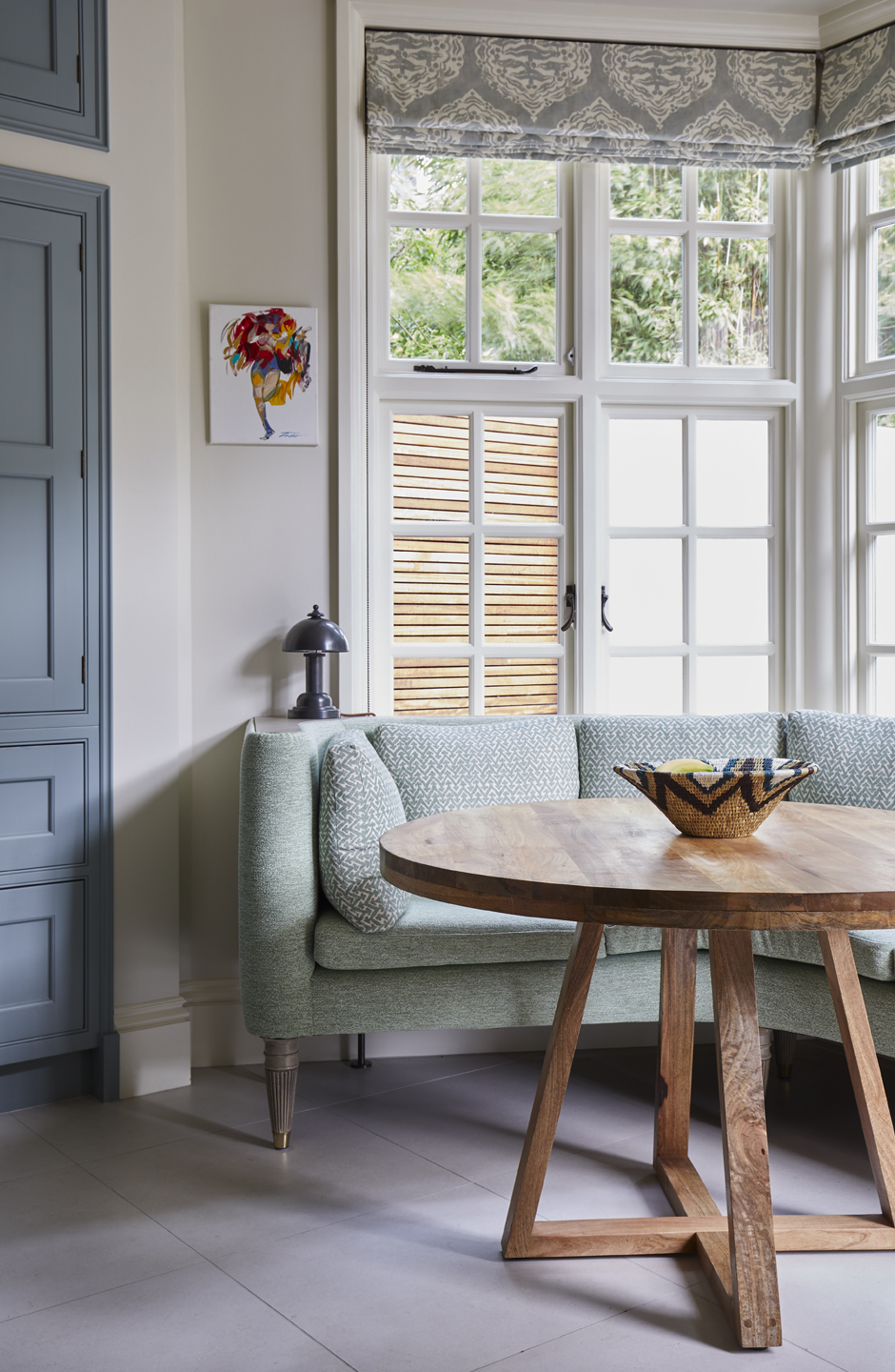 sofa banquette seating dining room by Violet & George