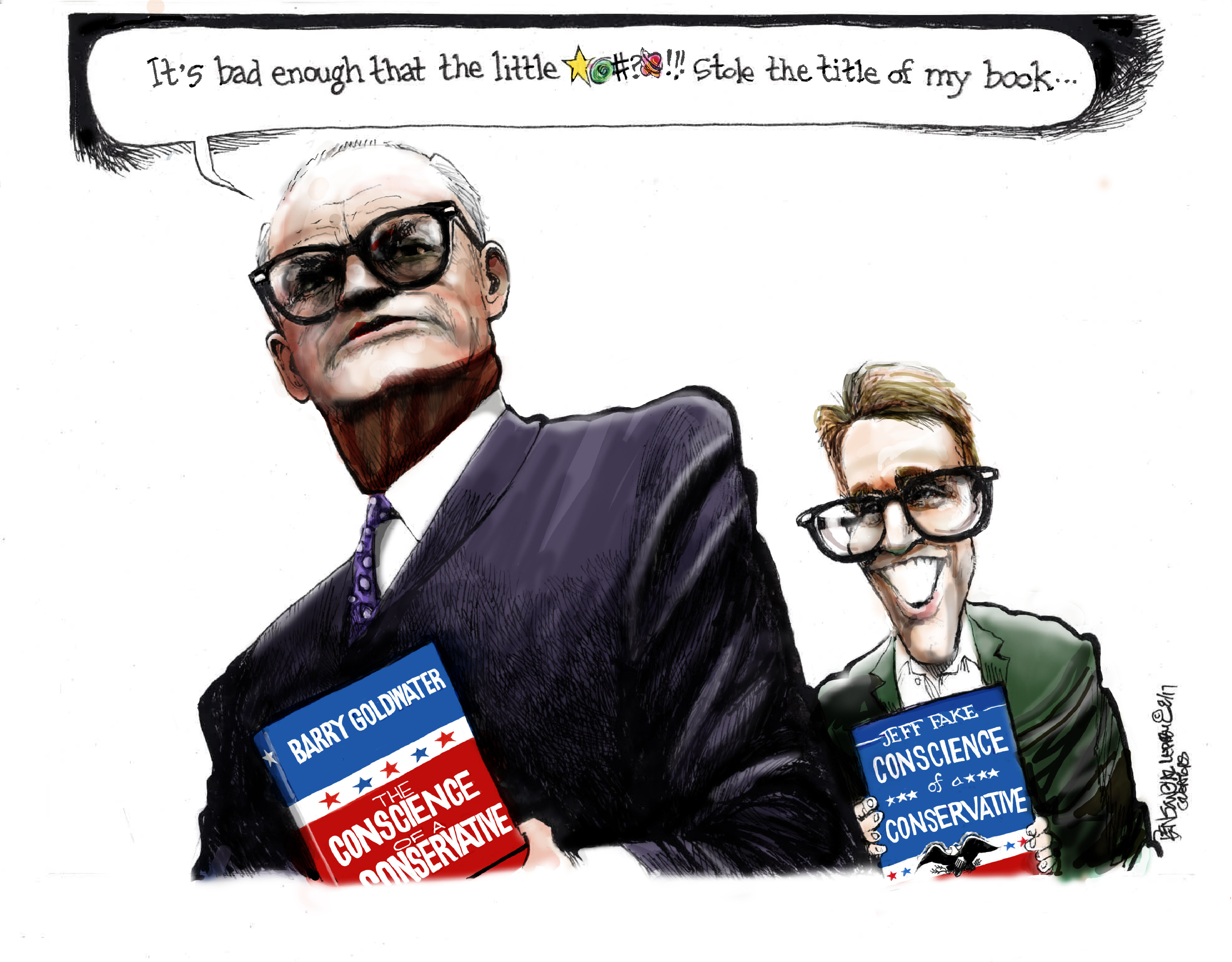 Political cartoon U.S. Jeff Flake book Conscience of Conservative Barry ...