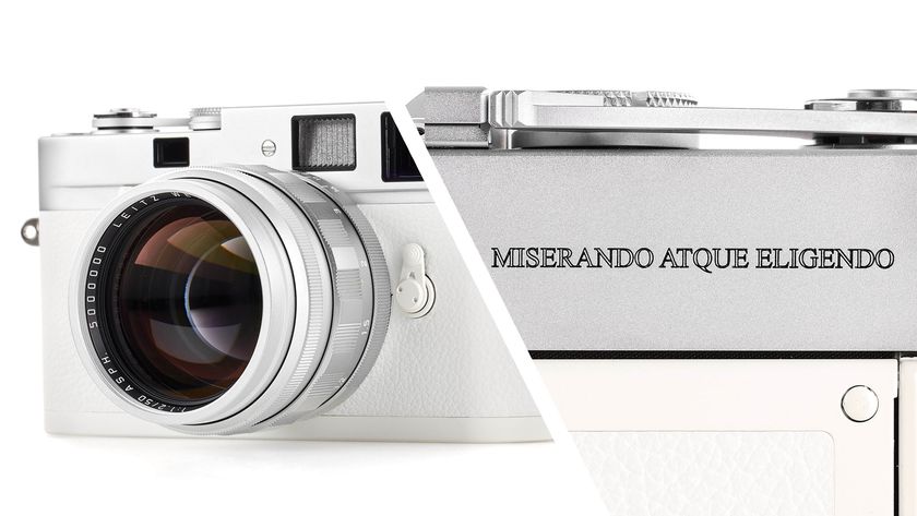 The Leica M-A Pope Francis camera on a white background