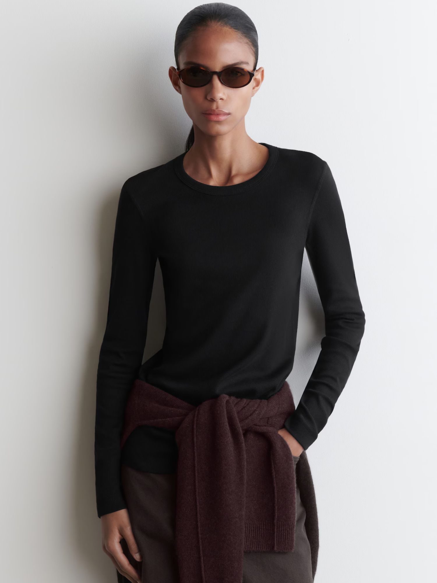 COS Ribbed Jersey Longsleeve Top