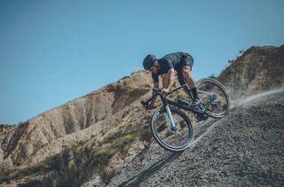 Scott Addict Gravel riding down rocky descent