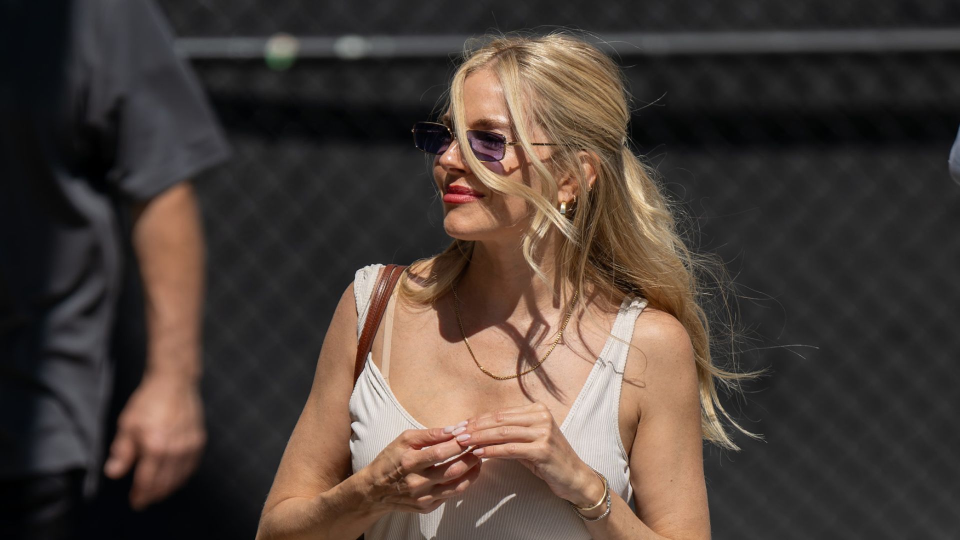 Sienna Miller is seen at &quot;Jimmy Kimmel Live&quot; on June 24, 2024 in Los Angeles, California