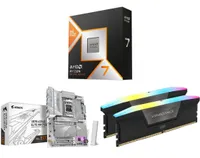 Newegg Corsair Vengeance 64GB RGB DDR5-6400 RAM, AMD Ryzen 7 9850X3D, and Gigabyte X870 Aorus Elite WiFi7 Ice Motherboard Bundle 