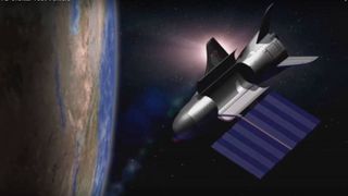 Artist's illustration of the U.S. Air Force's X-37B space plane in orbit.