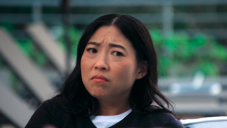 Awkwafina in anguish in The Unlikely Cook