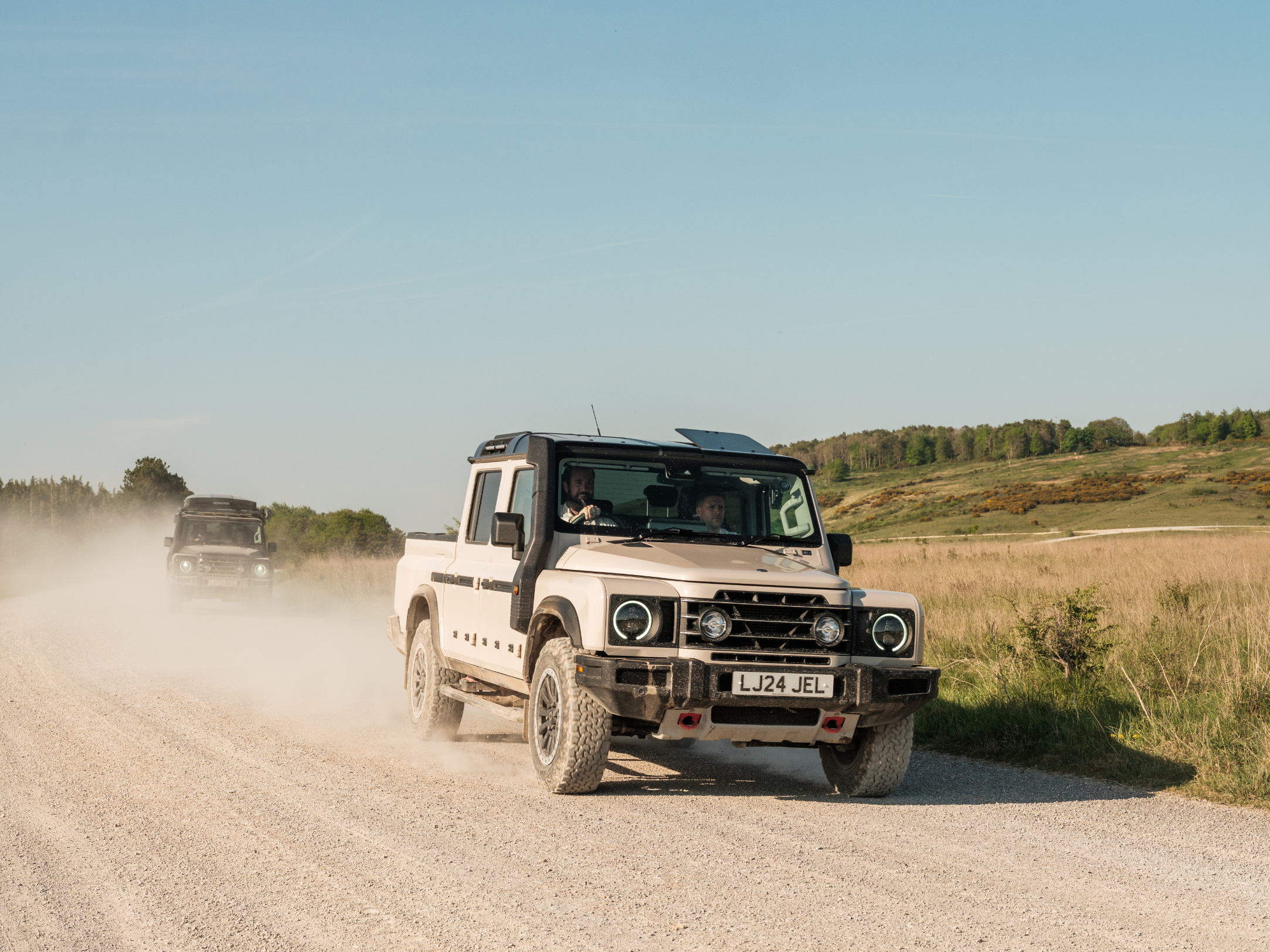 Images of the ineos Grenadier getting muddy on Salisbury Plain