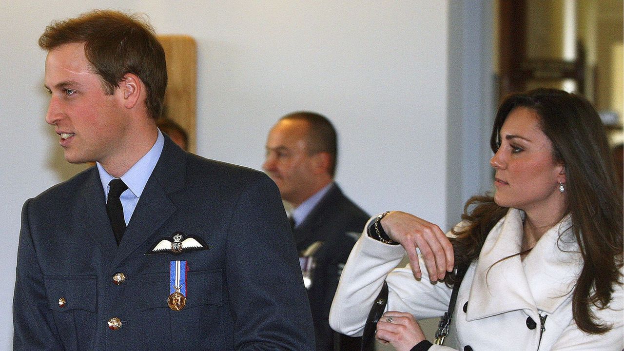 Prince William and Kate Middleton at his RAF graduation ceremony in 2008