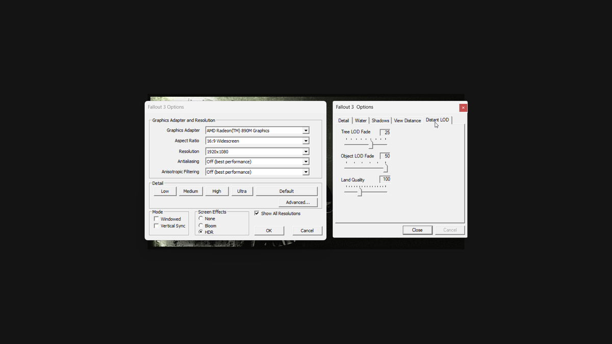 Fallout 3 settings