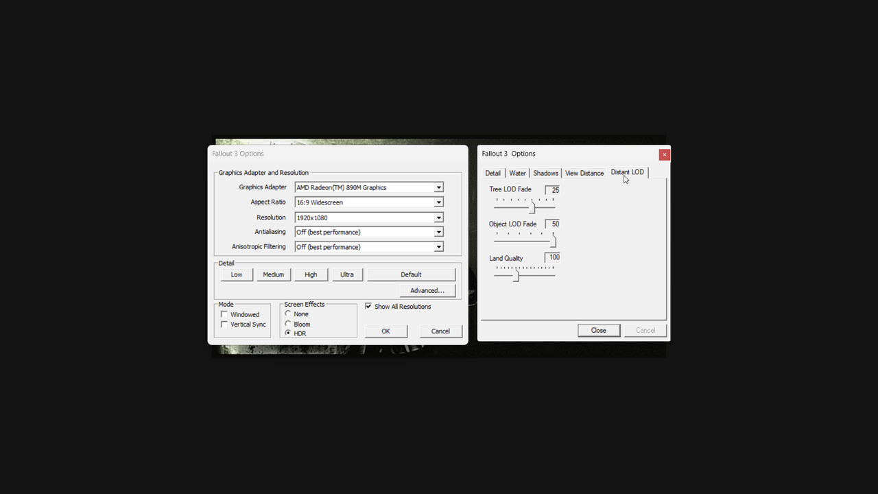 Fallout 3 settings