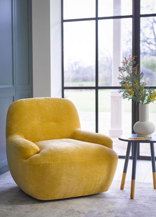 compact yellow armchair