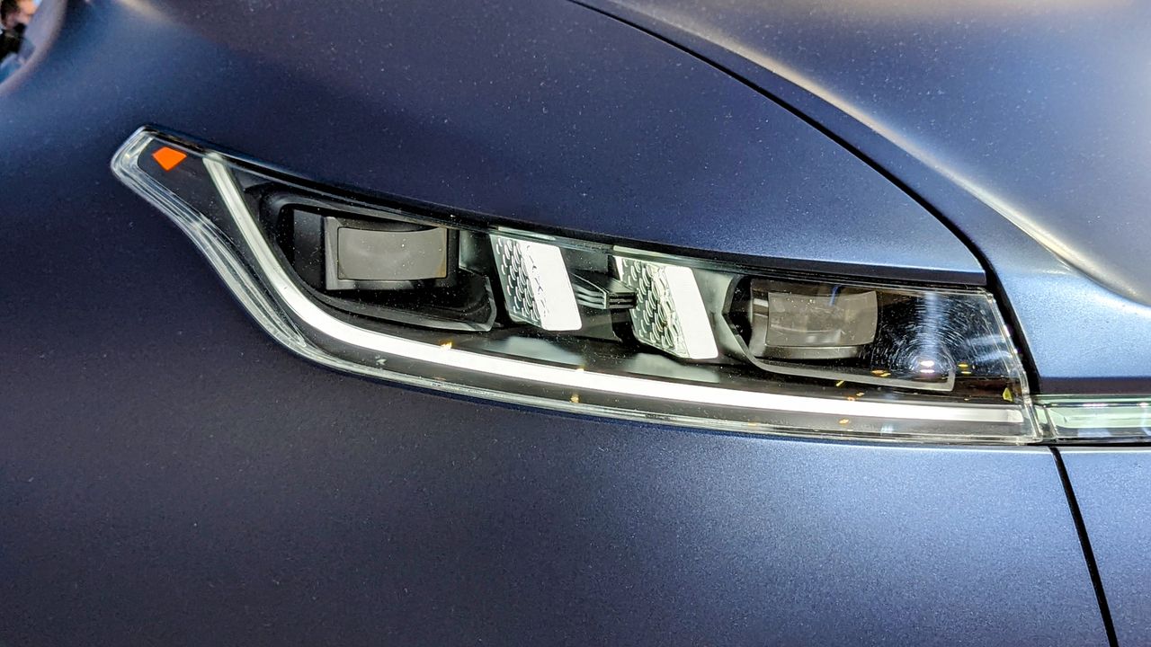 Close-up of headlight block