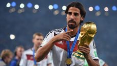 Sami Khedira celebrates Germany's World Cup triumph 