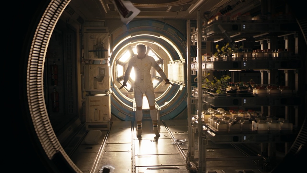 Ryland Grace (Ryan Gosling) hovering in a space suit in Project Hail Mary