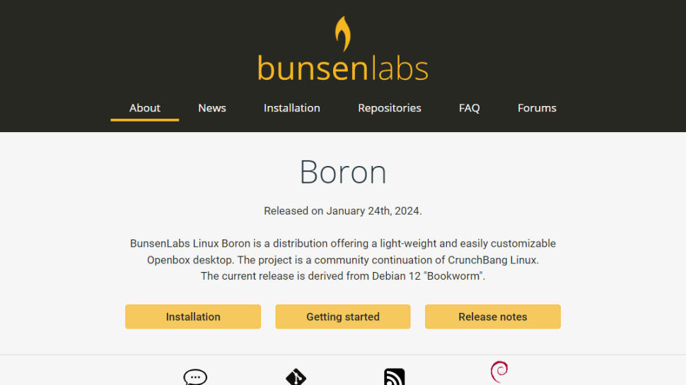 Website screenshot for BunsenLabs